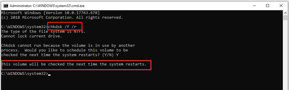 run CHKDSK to check the hard drive