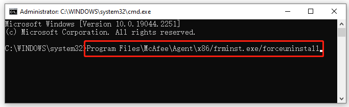 uninstall a program using CMD