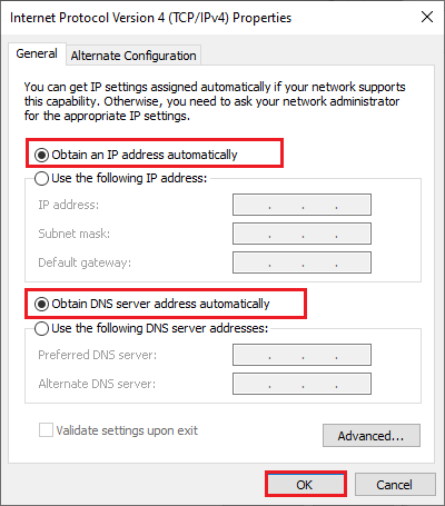 configure the network connection