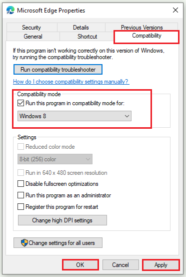 run Microsoft Edge in compatibility mode