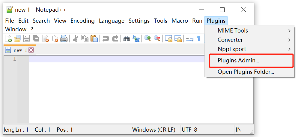 select Plugins Admin