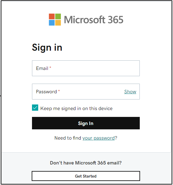 click Sign In button
