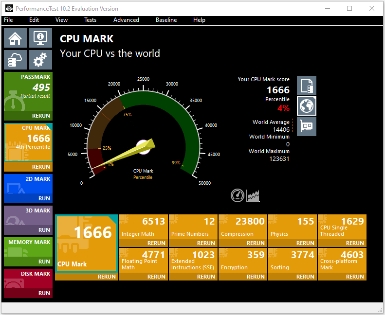 PassMark PerformanceTest - PC benchmark software