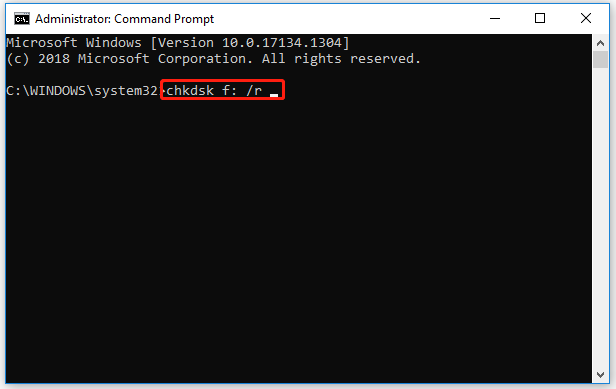 type the command in the Command Prompt window