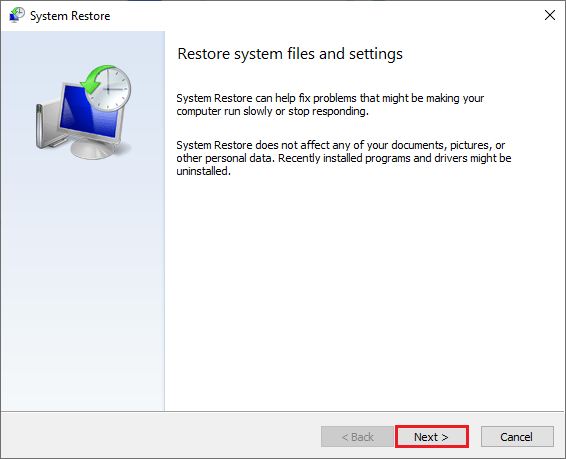 choose the most recent system restore point