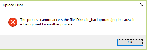 the process cannot access the file because it is being used by another process