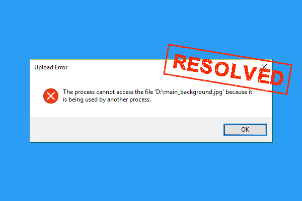 cannot delete file because it is being used by another process java