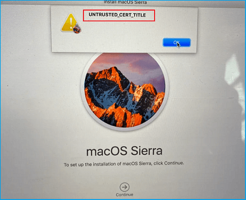 UNTRUSTED CERT TITLE error