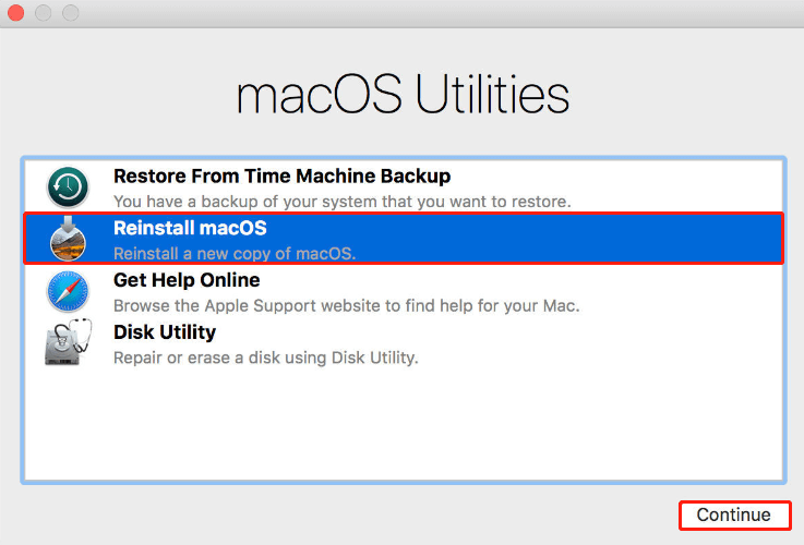 Click Reinstall macOS