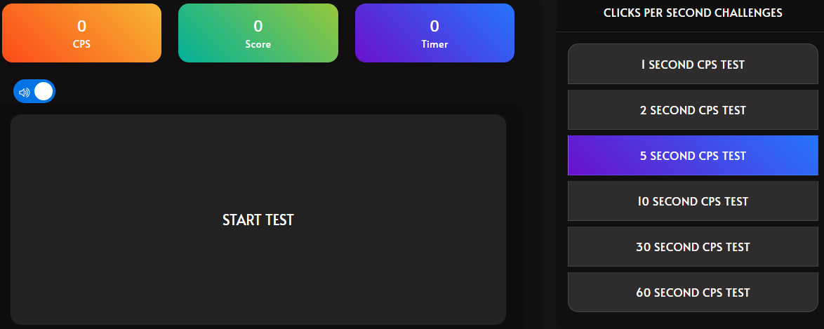 CPS Test / CPS Tester - Check Your CPS with Clicks Tracking Chart