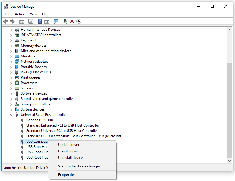 select Update driver