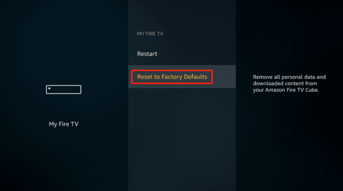 select Reset to Factory Defaults