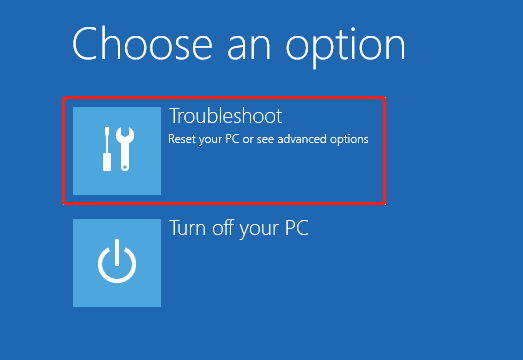 Click Troubleshoot