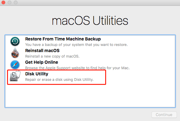 Select Disk Utility