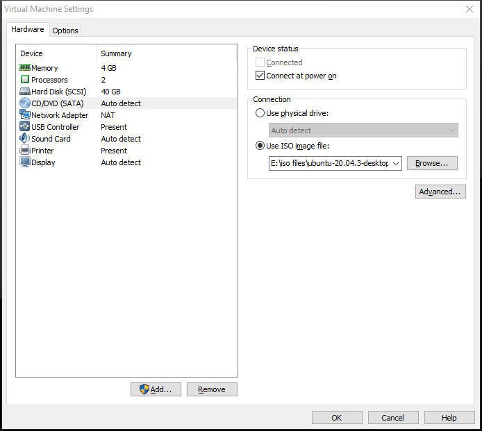 select the Ubuntu ISO file