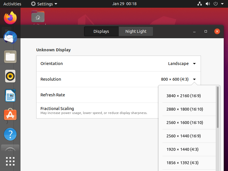 change Ubuntu resolution