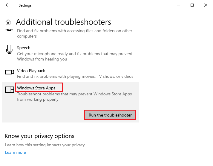 run Windows Store Apps troubleshooter