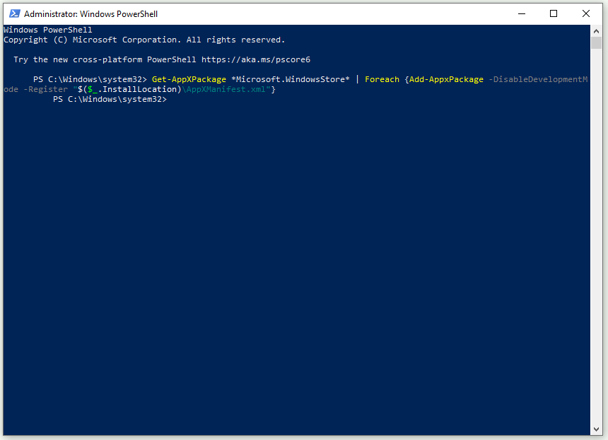 type the command