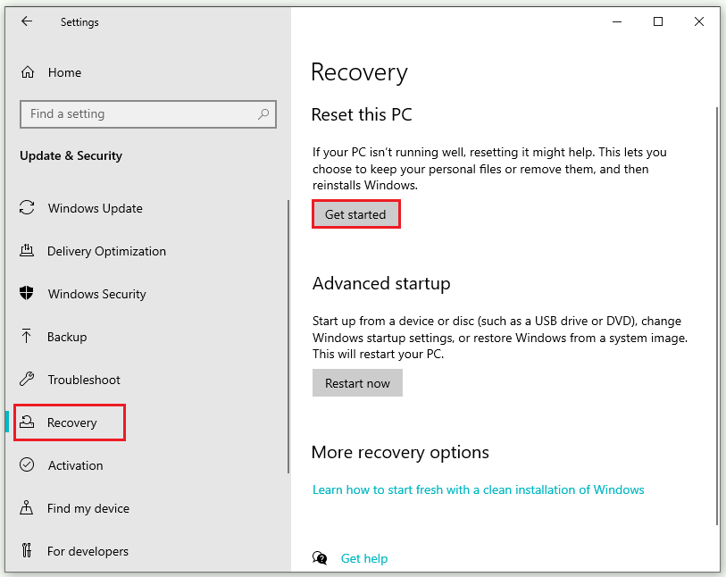 select Get started