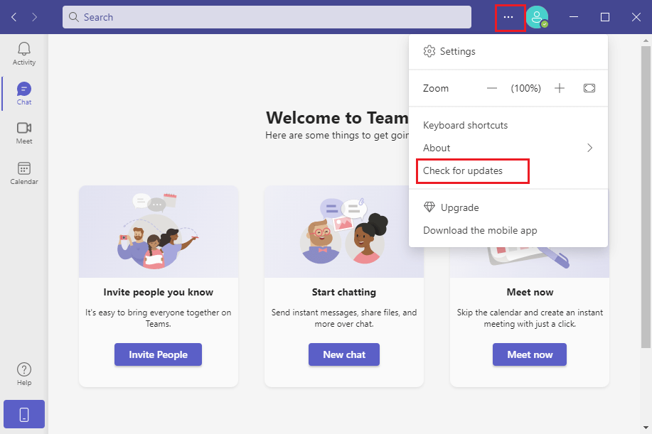 chat function on microsoft teams not showing
