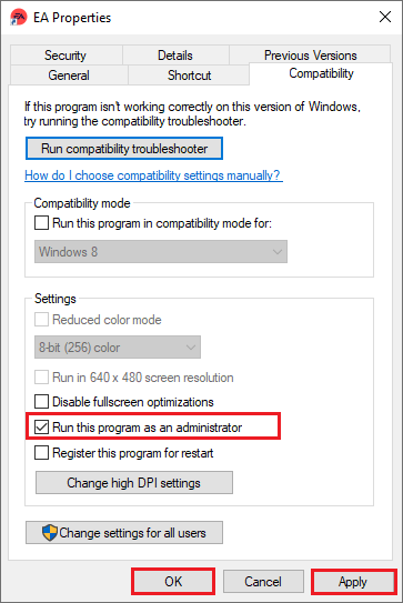 select Run this program as an administrator