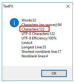 TextFX word count notepad