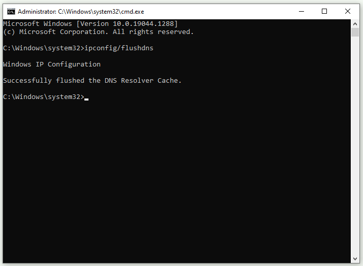 type the command