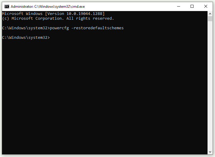 type the command