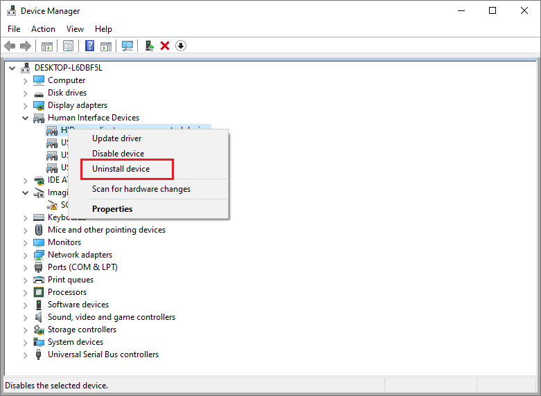 uninstall device
