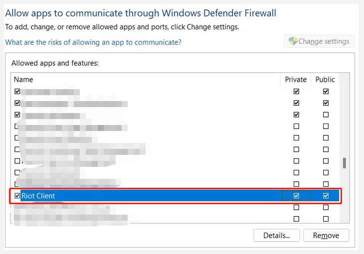 allow Riot Client through Windows Firewall