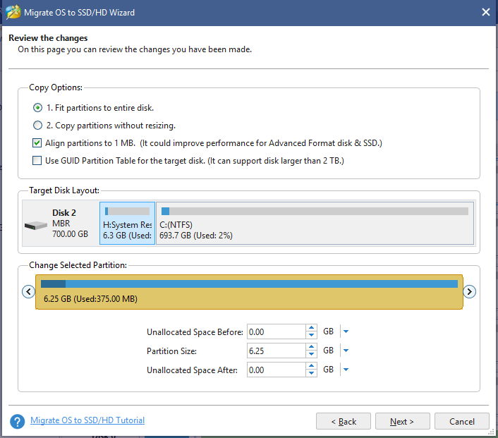 select copy method