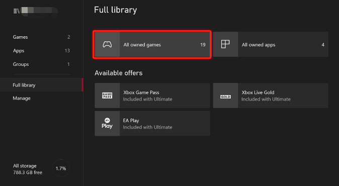 select All owned games