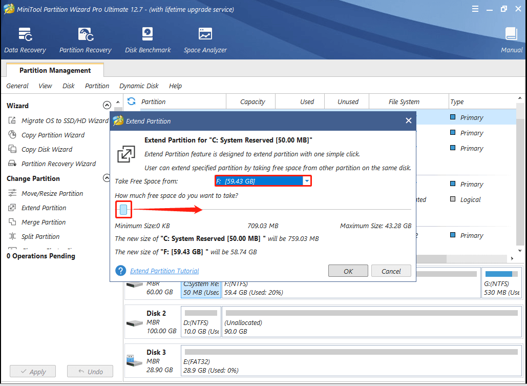 Take space from other partitions