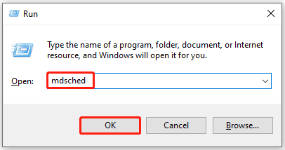 Open the Windows Memory Diagnostic tool