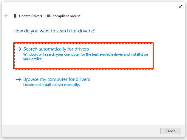 automatically download the driver