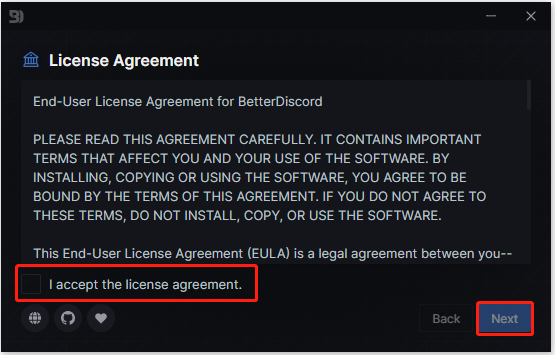 agree with the license agreement