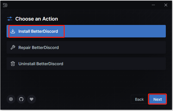 click Install BetterDiscord