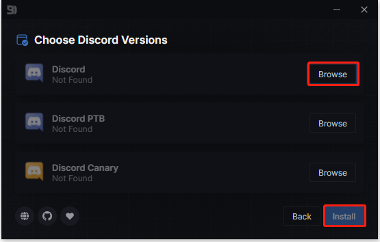 install a desired Discord version
