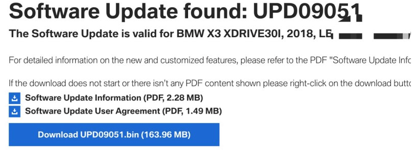 BMW software updates