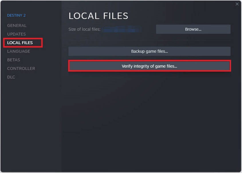 Verify integrity of game files