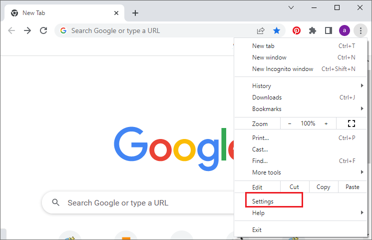 select Settings