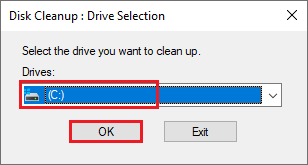 select one drive to clean