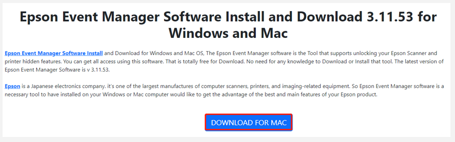 download Epson Event Manager for Mac