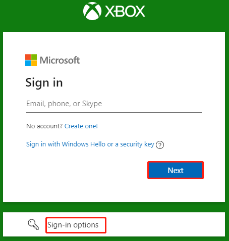 sign in to Xbox