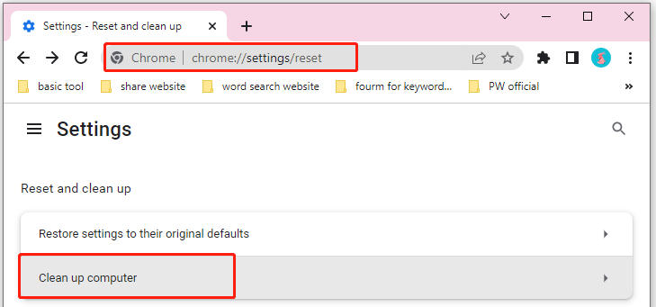 click on Clean up computer