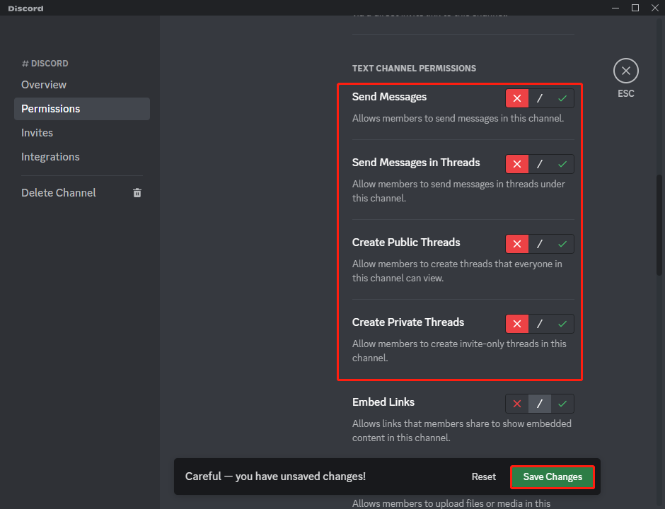 Disable the corresponding permissions