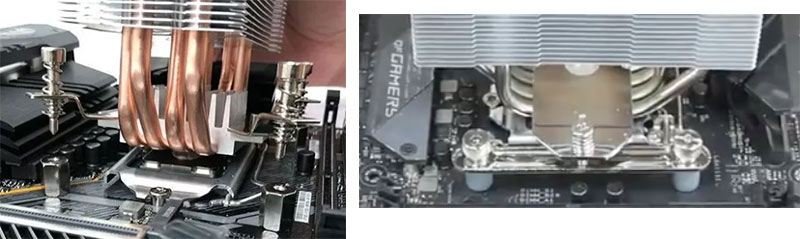 fasten the CPU radiator with screws