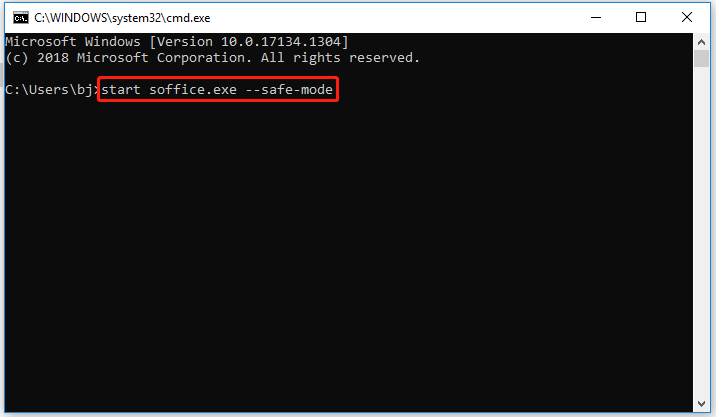 run LibreOffice in Safe Mode