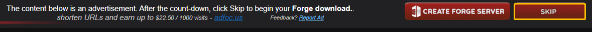 click Skip to download Forge