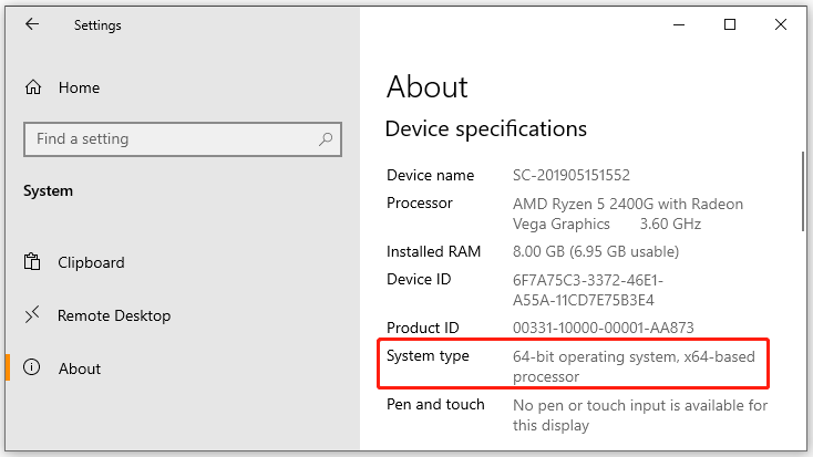 check system type